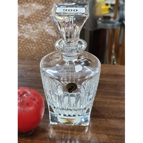 900 - A elegant Waterford Crystal Clarion decanter with original stopper. Slight loss to stopper.