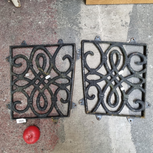 969 - Two wonderful heavy cast iron pieces of architectural salvage.