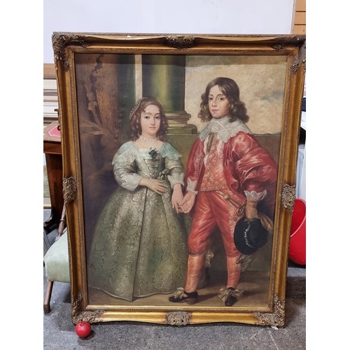 488 - Super Star Lot: A incredible very large antique oil on canvas painting, after a painting of Prince W... 