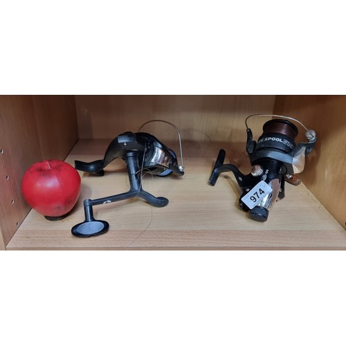 974 - Two high quality sea fishing reels including a Fladen 60 model as well as a Fladen 350.