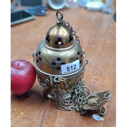 512 - A superb vintage brass ecclesiastical thurible. From the amazing, Montebello house, in  Kiliney.