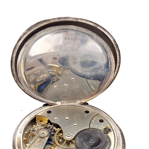 699 - A very handsome sterling silver cased pocket watch marked RS Rowell Oxford, watch has white enamel f... 