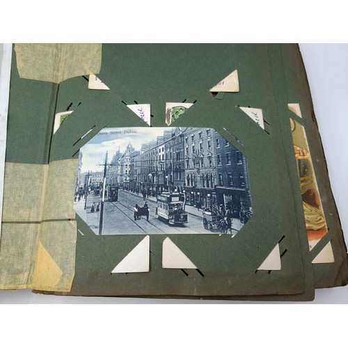 729 - A veery good quality postcard album, mostly coloured examples some with written correspondents, most... 