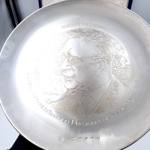 741 - Star Lot : An Irish silver Eamon De Valera celebration plate with special mark 1973, commemorating I... 