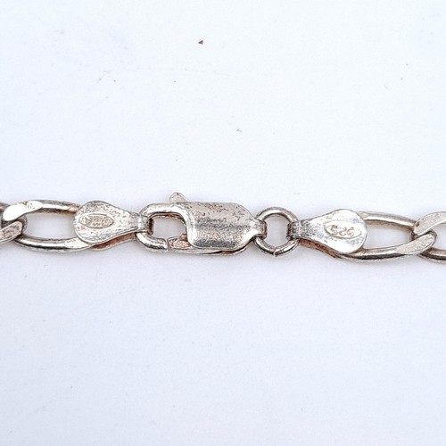 A sterling silver chain link necklace, length 48cm, 15.34 grams.