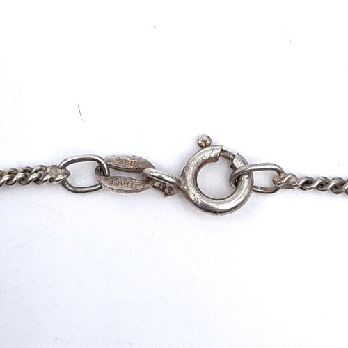 A sterling silver pendant locket with chain. length of 40cm, total ...