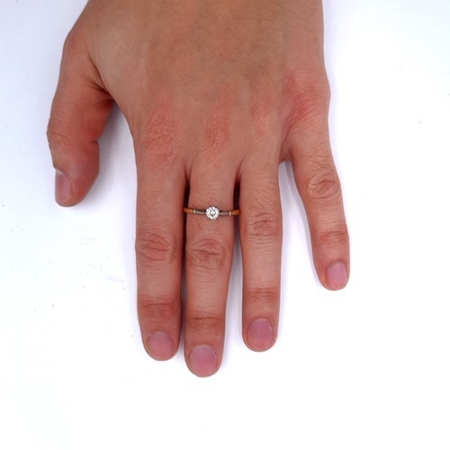 397 - Star Lot : A nice quality vintage 18K gold platinum mounted Large diamond solitaire ring in original... 