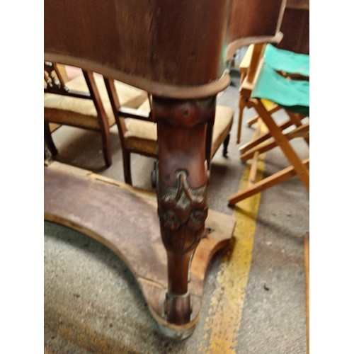 448 - Star Lot : A stunning Victorian marble top hall stand console table. Features scroll and carved cabr... 