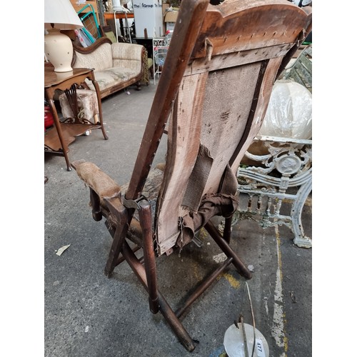 476 - A beautiful Victorian foldable drawing room chair with tapestry seat, in original seat.  From the st... 