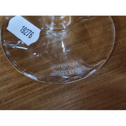 834 - Star Lot : A splendid set of six very large John Rocha for Waterford Crystal tall wine glasses. All ... 