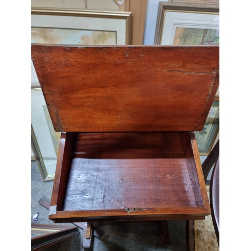 484 - Star Lot : A beautiful Victorian Davenport desk with a writing slope featuring a tooled red leather ... 