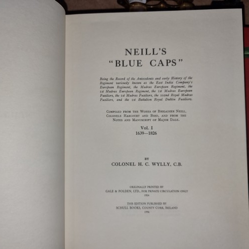 153 - A complete set of hardback books 'Neill's Blue Caps' Volumes I, II and III  and maps by Colonel H.C.... 