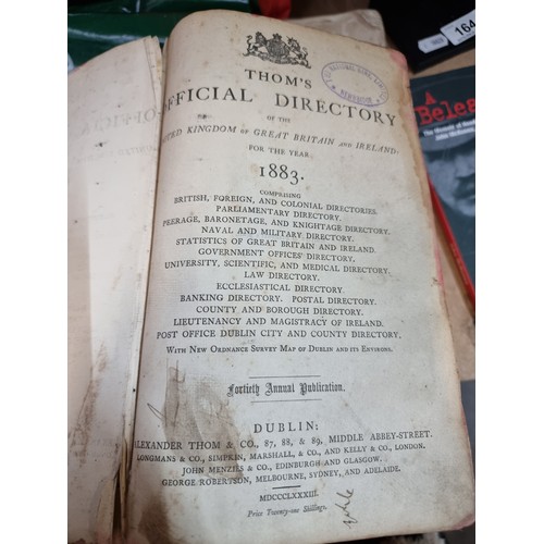 160 - A wonderful rare antique Dublin 'Thom's Official Directory' dating to 1883. A great piece of Irish h... 