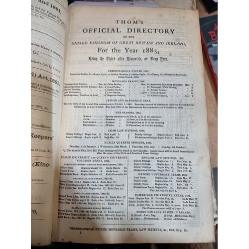 160 - A wonderful rare antique Dublin 'Thom's Official Directory' dating to 1883. A great piece of Irish h... 