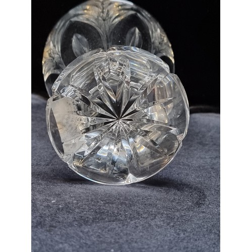 198 - An impressive Waterford Crystal footed vase from the Marquis collection with a scalloped rim. In ver... 