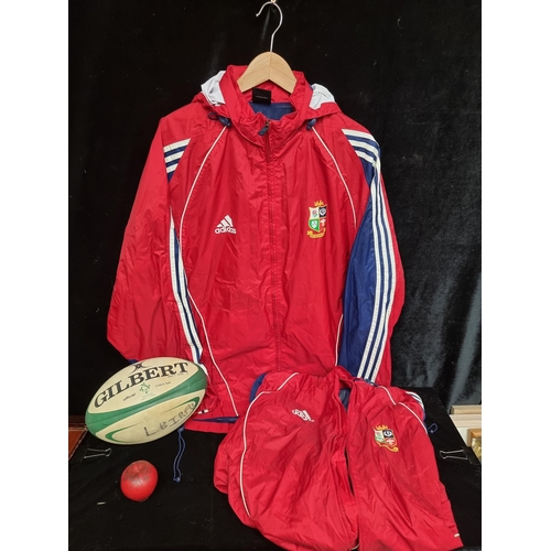 119 - Two British and Irish Lions Adidas rugby jackets from New Zealand 2005. Both sized 42/44. Along with... 