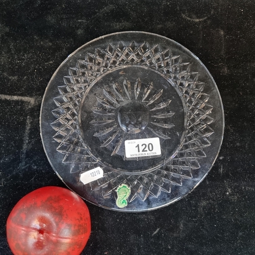 120 - A Waterford Crystal serving platter. In good order retaining the original Seahorse sticker.