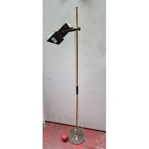 463 - Star Lot : A super 1970's Danish Davids floor standing lamp with brass column and adjustable spot li... 