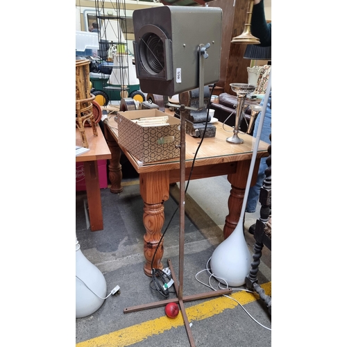 465 - A brilliant vintage Strand Electric stage / theatre industrial floor lamp with adjustable spot light... 