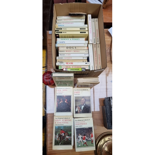 470 - A box containing twenty-nine vintage hardback books from 'The Observers' book series including title... 