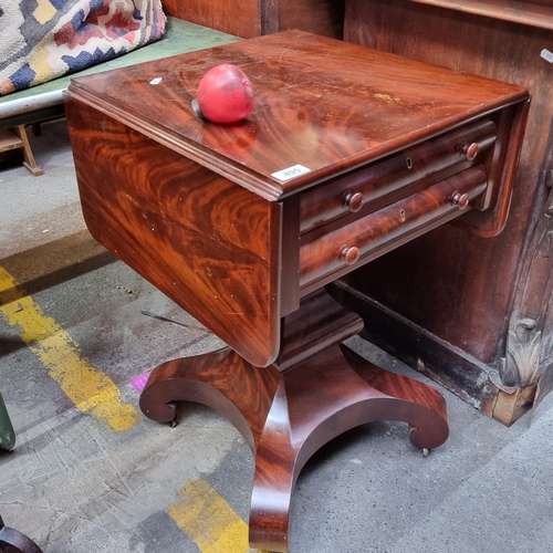 495 - Star Lot : A beautiful antique dropleaf writing table with two drawers with writing slope to the fir... 