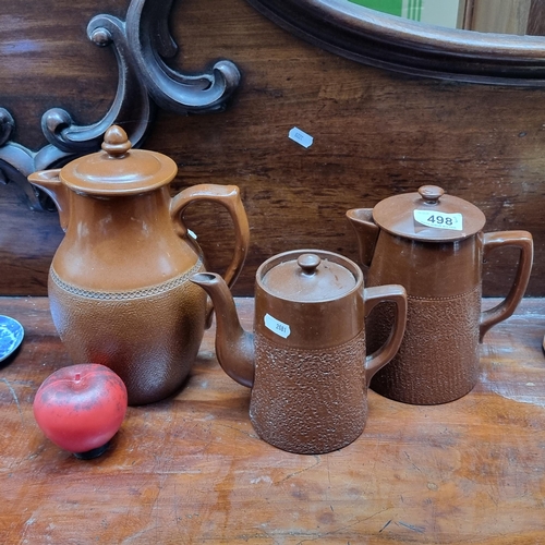 498 - Three vintage tea and coffee pots including a Dutch made Langley example.