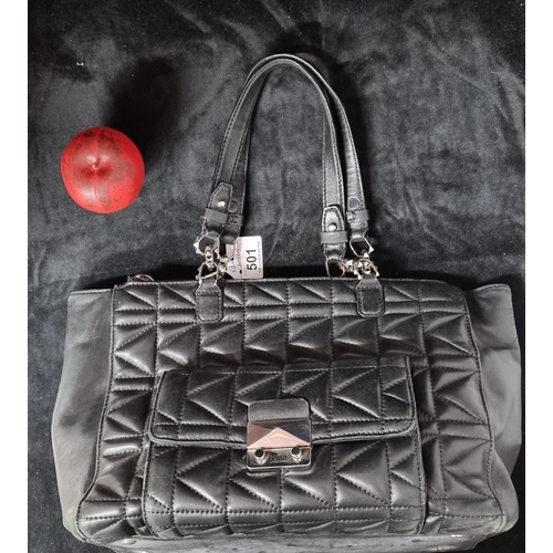 501 - A stunning and beautifully soft lambs leather Karl Lagerfeld designer handbag. Features stitched pad... 