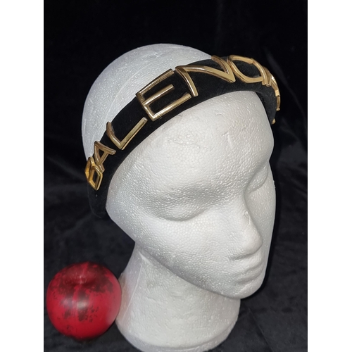 509 - A stunning Balenciaga designer headband with brass hardware on padded velvet. Bought for €130.00 in ... 