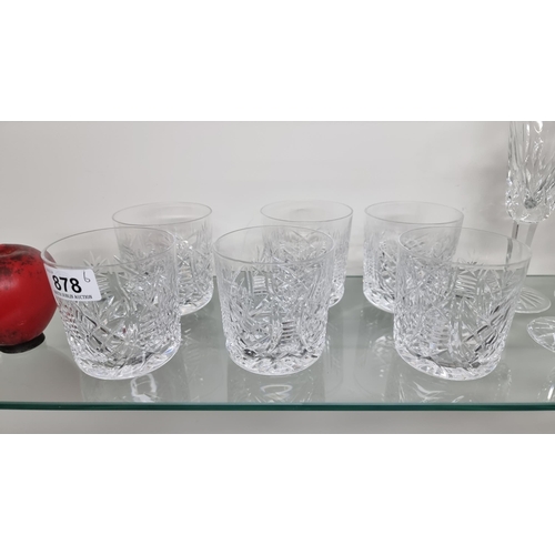 878 - Star Lot : A stunning set of six Waterford Crystal tumbler glasses. All in good condition and all re... 