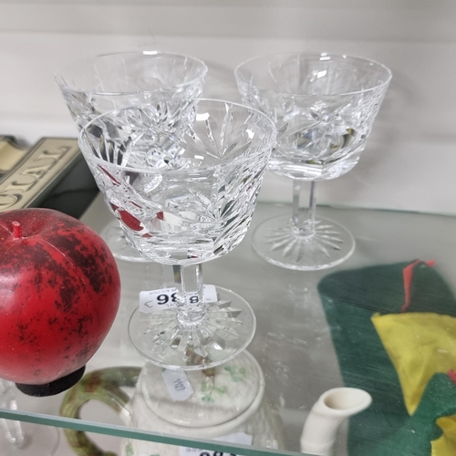 886 - Three gorgeous Waterford Crystal champagne saucers. Also great for starters or desserts. In good ord... 