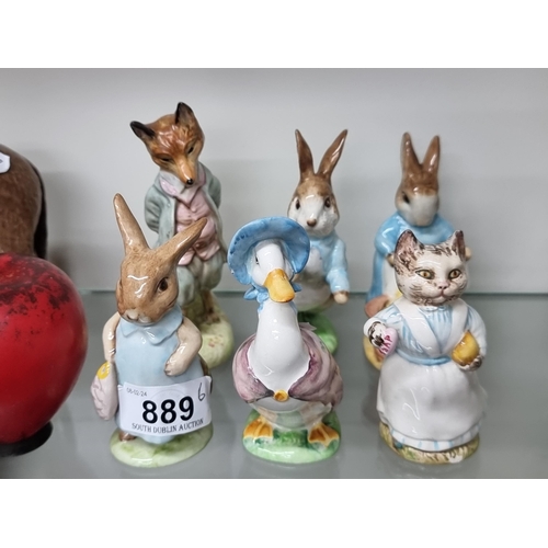 889 - A set of six adorable Beswick Beatrix Potter  farm animals all dressed in human clothes. including m... 