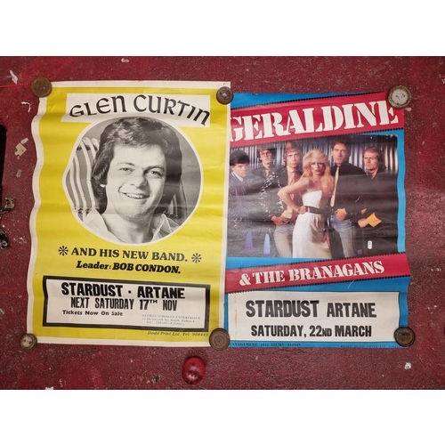 264 - Two large original vintage concert posters for the stardust nightclub in Artane Co. Dublin including... 