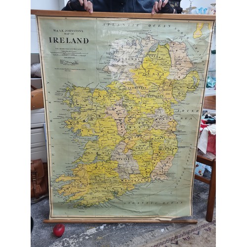 932 - A large interesting vintage school map of the republic of Ireland c.1980.