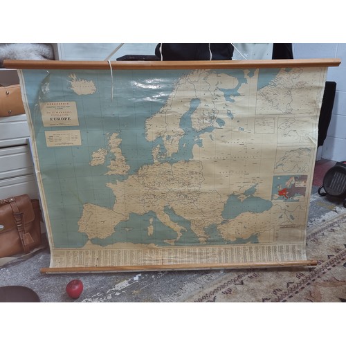 933 - A large impressive vintage school map of Europe c.1970.