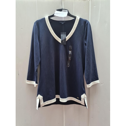 1013 - A brand new with tags Tommy Hilfiger ladies navy and cream summer top. Size UK Medium.