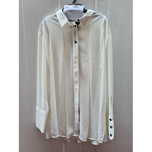 1017 - A brand new with tags Autograph ivory long sleeve dressy shirt. Size UK 12