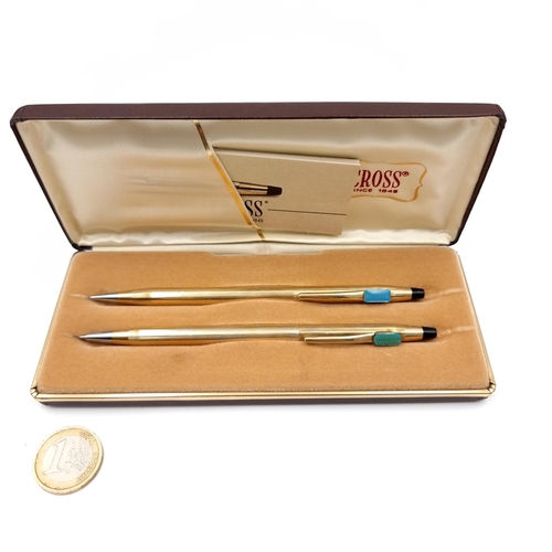 590 - Two cross writing pieces consisting a ballpoint and a propelling pencil set with Hilco insignia.