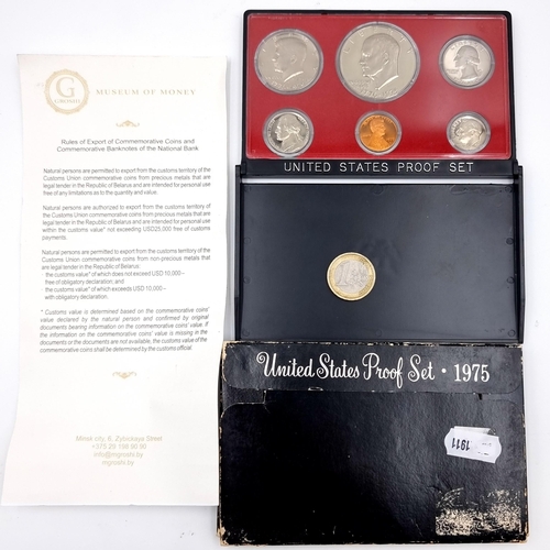 631 - A united states six coin proof set, c.1975, comes with explanatory information document.