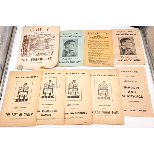 665 - A collection of vintage programmes, one by gaiety theatre, four Lord Longford productions and four L... 