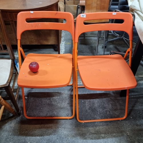 797 - A lovely pair of Italian designer folding chairs.