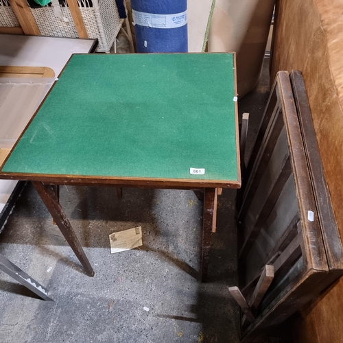 801 - Good pair of Folding bridge tables. Handy for car boot sellers etc (2)