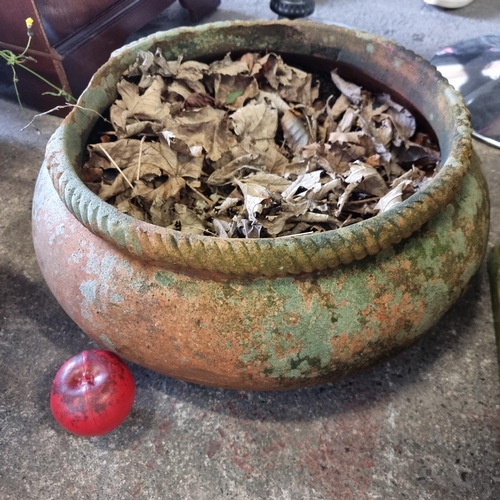 978 - A large Terracotta planters, from a lovely  house in Monkstown. Plater about 35cm wide, slight loss ... 