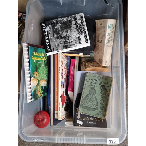 998 - Large plastic box of books. Inc Irish and vintage examples. If you are a reseller there is money in ... 