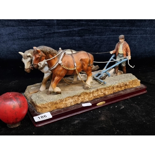 186 - A large Juliana collection depicting a man ploughing a field with his horses. Tiny ear loss