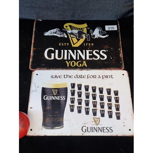 210 - Two metal advertising wall signs for Guinness.