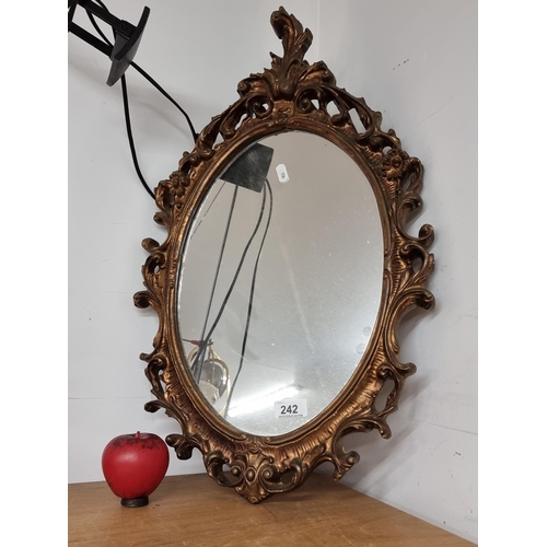 242 - A gorgeous vintage Rococo style oval mirror.