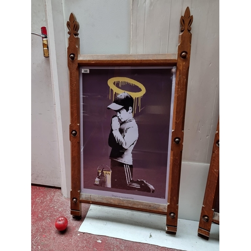 340 - A high quality print of a work originally by the street artist Banksy, titled 