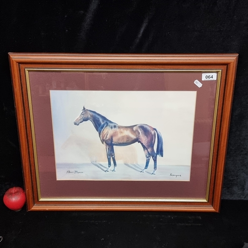 64 - A handsome large vintage print on paper from an original painting by Brian Byrnes of the famous race... 