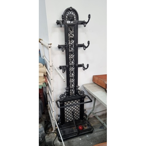 837 - Star Lot : A super victorian cast metal, hat, coat and umbrella stand in good order from the fabulou... 