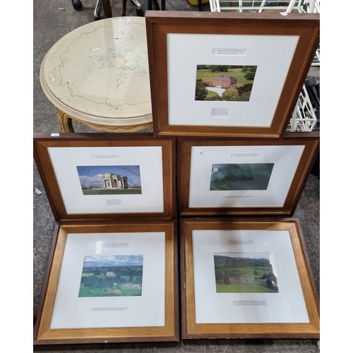 840 - A very well framed and mounted set of 5 Irish country houses and castle prints.